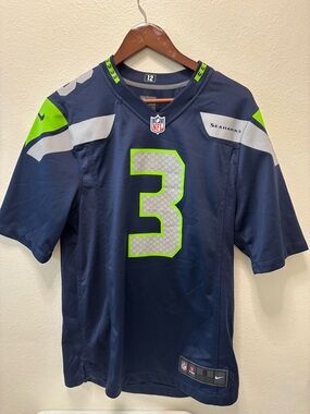 Nike Seahawks #3 Jersey - Navy & Neon Green